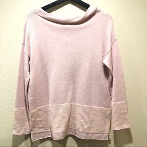 J.Jill Pink Soft Knit Ribbed Sweater XS boatneck